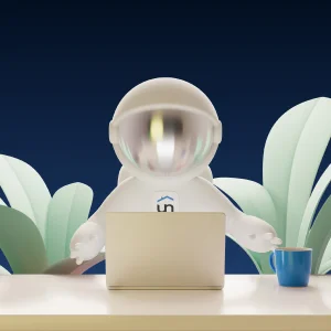 Astronaut Sits at the Desk, 3D Character for Real Estate Agency